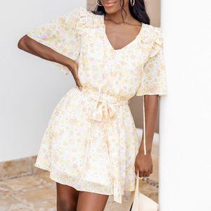 JETSETTER DARLING IVORY FLORAL DRESS
